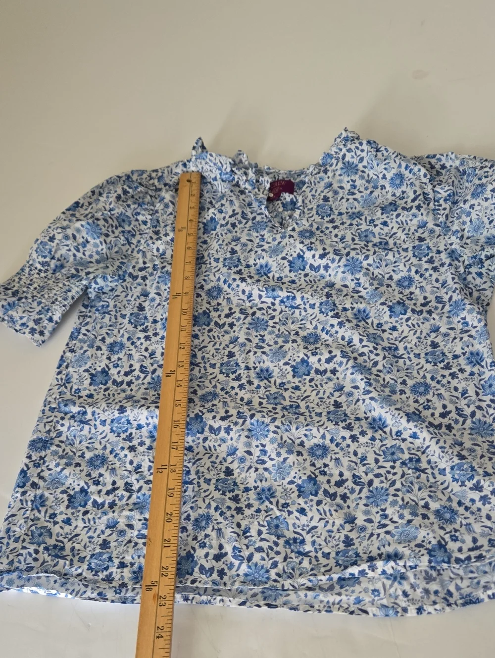 J.Crew Ruffle-trim short-sleeve top in Liberty fabric size S